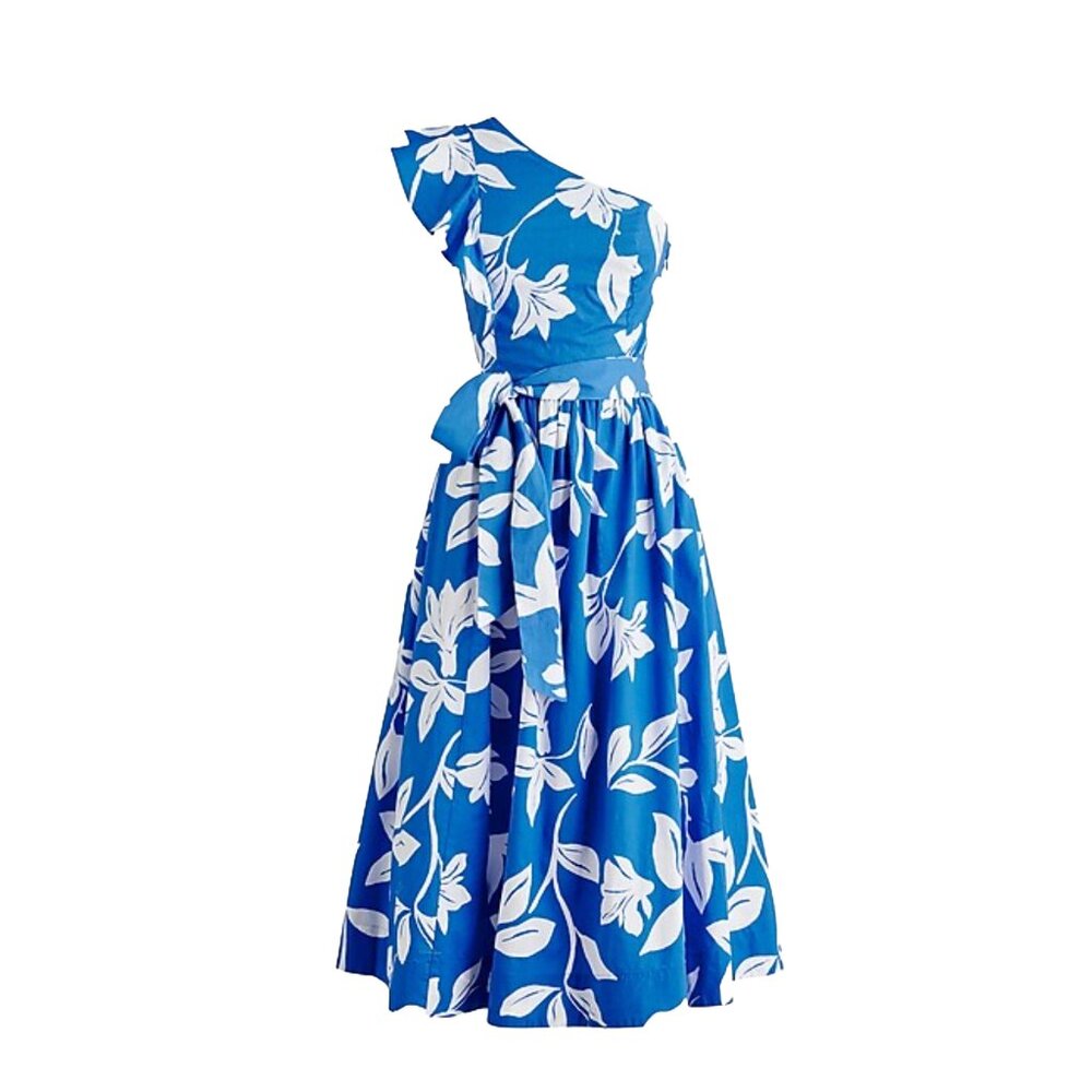 JCrew Factory One-shoulder midi dress